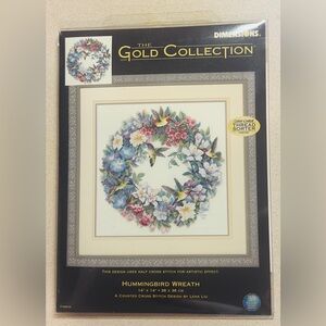Dimensions Gold Collection Hummingbird Wreath Cross Stitch Kit #35132 NEW